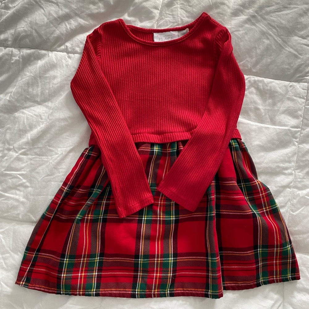 3T girls dress long sleeve The Children’s Place holiday winter classic tartan